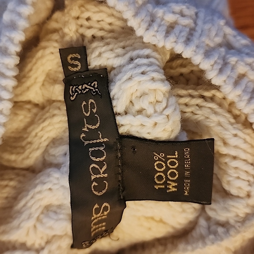 Wool turtleneck sweater. Shoulders 15, under arms, bust area 18 lying flat.